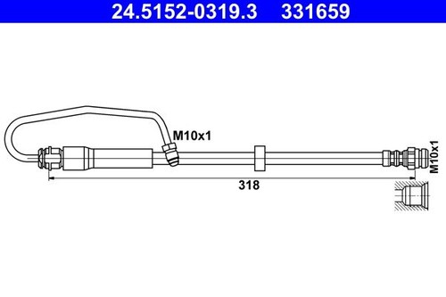 Bremsschlauch vorne links ate - vorne,